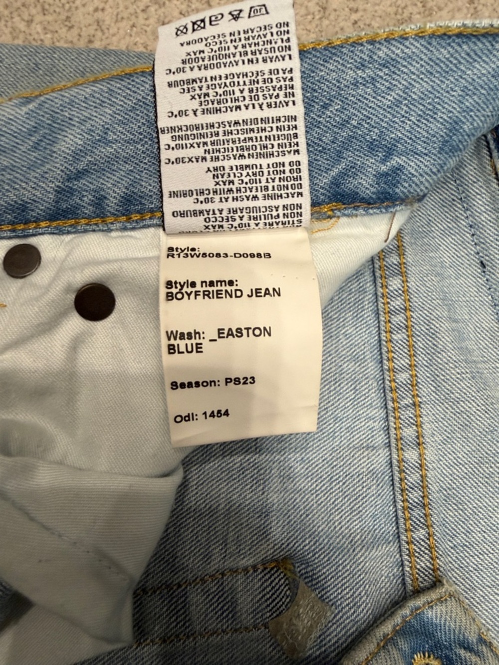 R13 Easton Blue Boyfriend Jeans - Picture 4 of 4